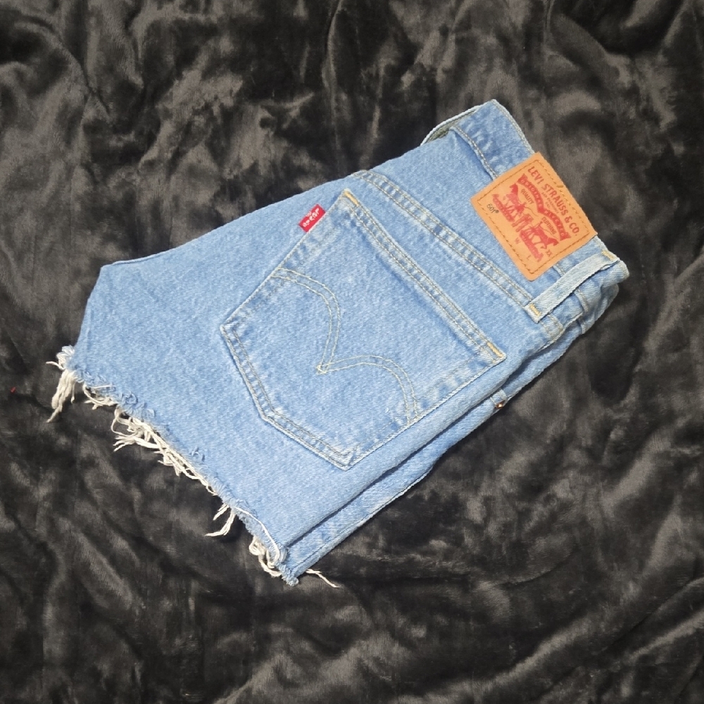 Signature by Levi Strauss Distressed Blue Jean Shorts - Picture 4 of 4